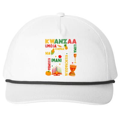 Happy Kwanzaa Seven Principles Of Kwanzaa Snapback Five-Panel Rope Hat