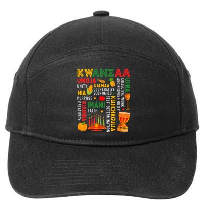 Happy Kwanzaa Seven Principles Of Kwanzaa 7-Panel Snapback Hat