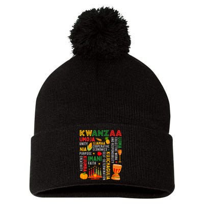 Happy Kwanzaa Seven Principles Of Kwanzaa Pom Pom 12in Knit Beanie