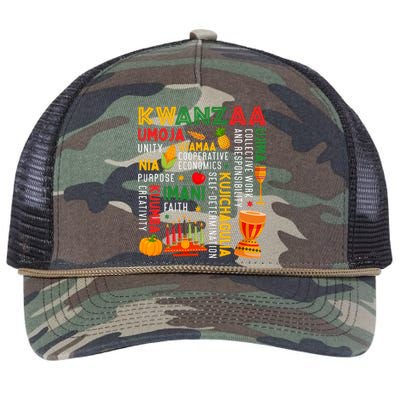 Happy Kwanzaa Seven Principles Of Kwanzaa Retro Rope Trucker Hat Cap