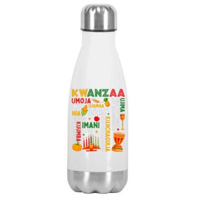 Happy Kwanzaa Seven Principles Of Kwanzaa Stainless Steel Insulated Water Bottle