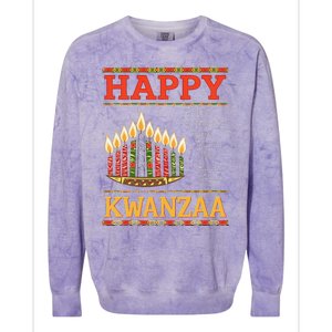 Happy Kwanzaa Seven Principles Of Kwanzaa Colorblast Crewneck Sweatshirt