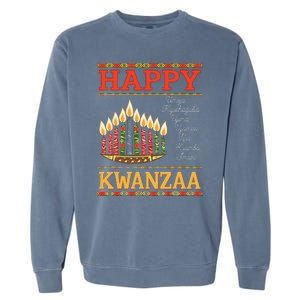 Happy Kwanzaa Seven Principles Of Kwanzaa Garment-Dyed Sweatshirt