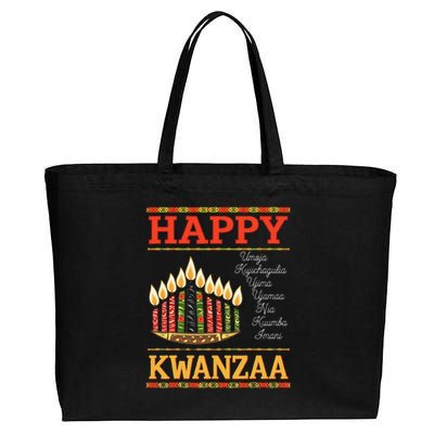 Happy Kwanzaa Seven Principles Of Kwanzaa Cotton Canvas Jumbo Tote