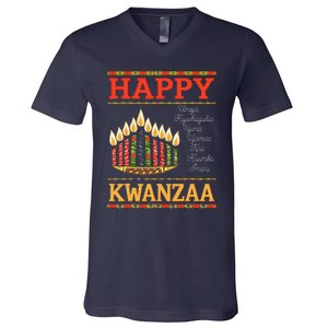 Happy Kwanzaa Seven Principles Of Kwanzaa V-Neck T-Shirt