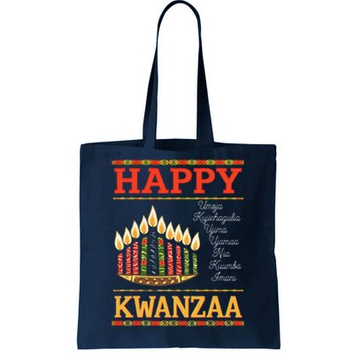 Happy Kwanzaa Seven Principles Of Kwanzaa Tote Bag