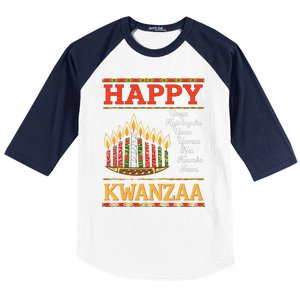 Happy Kwanzaa Seven Principles Of Kwanzaa Baseball Sleeve Shirt