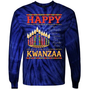 Happy Kwanzaa Seven Principles Of Kwanzaa Tie-Dye Long Sleeve Shirt