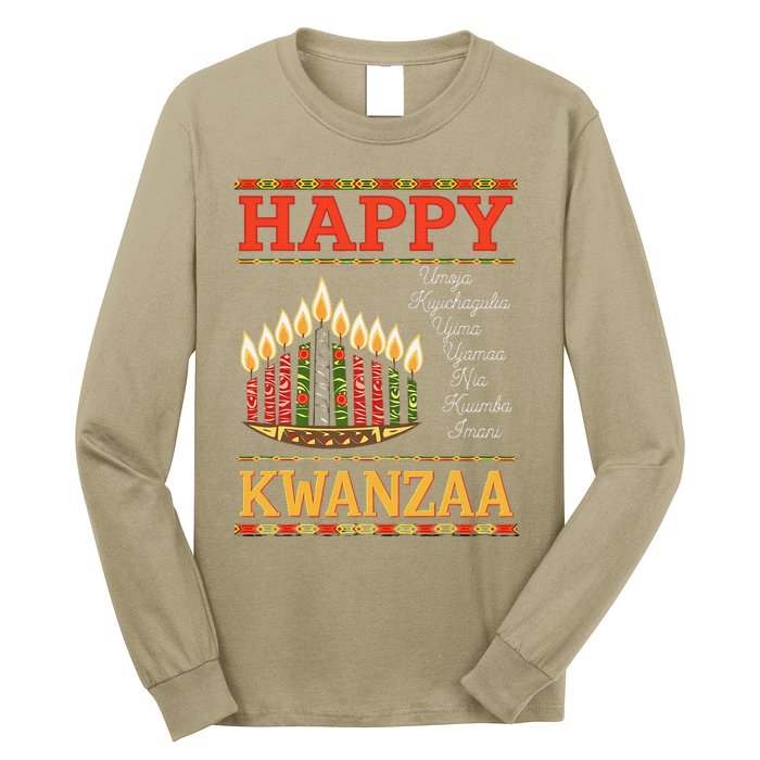 Happy Kwanzaa Seven Principles Of Kwanzaa Long Sleeve Shirt