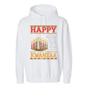 Happy Kwanzaa Seven Principles Of Kwanzaa Garment-Dyed Fleece Hoodie