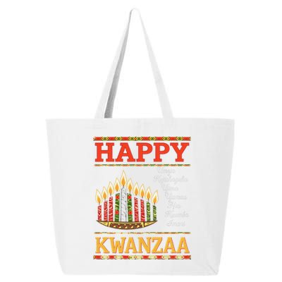 Happy Kwanzaa Seven Principles Of Kwanzaa 25L Jumbo Tote