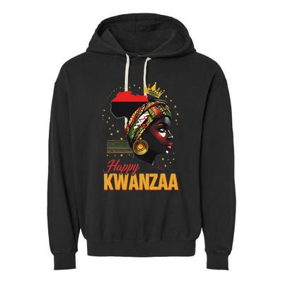 Happy Kwanzaa Seven Principles Of Kwanzaa Women Garment-Dyed Fleece Hoodie