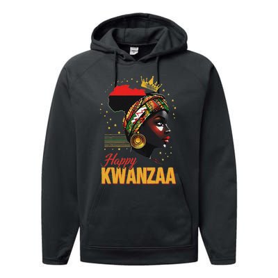 Happy Kwanzaa Seven Principles Of Kwanzaa Women Performance Fleece Hoodie