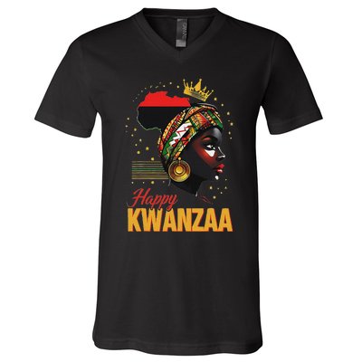 Happy Kwanzaa Seven Principles Of Kwanzaa Women V-Neck T-Shirt