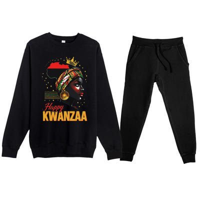 Happy Kwanzaa Seven Principles Of Kwanzaa Women Premium Crewneck Sweatsuit Set