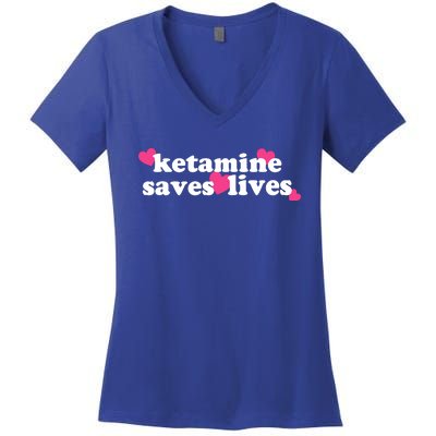 Hazel Ketamine Saves Lives Women's V-Neck T-Shirt