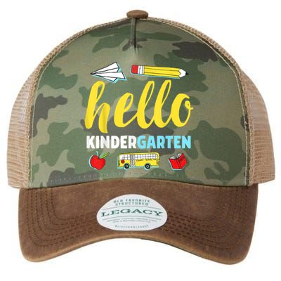 Hello Kindergarten Teacher First Day Back To School Legacy Tie Dye Trucker Hat