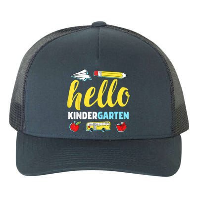 Hello Kindergarten Teacher First Day Back To School Yupoong Adult 5-Panel Trucker Hat