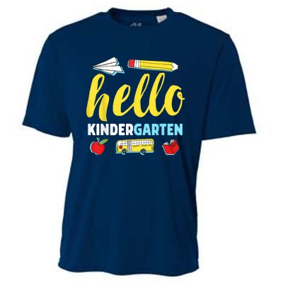 Hello Kindergarten Teacher First Day Back To School Cooling Performance Crew T-Shirt