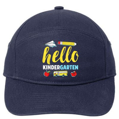 Hello Kindergarten Teacher First Day Back To School 7-Panel Snapback Hat