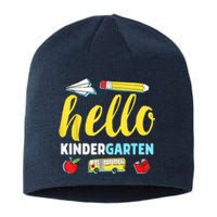 Hello Kindergarten Teacher First Day Back To School Sustainable Beanie