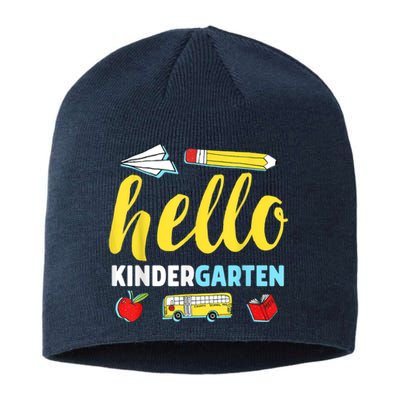 Hello Kindergarten Teacher First Day Back To School Sustainable Beanie