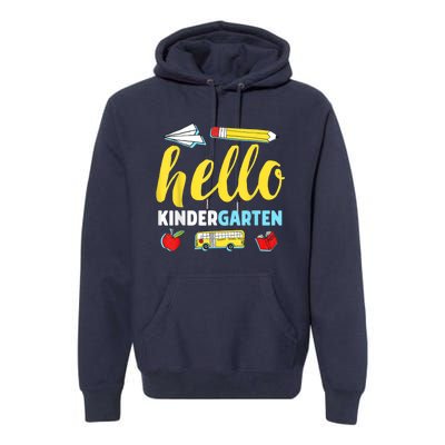 Hello Kindergarten Teacher First Day Back To School Premium Hoodie