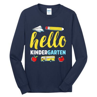 Hello Kindergarten Teacher First Day Back To School Tall Long Sleeve T-Shirt