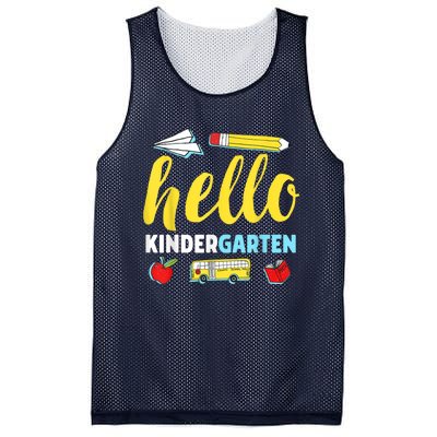 Hello Kindergarten Teacher First Day Back To School Mesh Reversible Basketball Jersey Tank