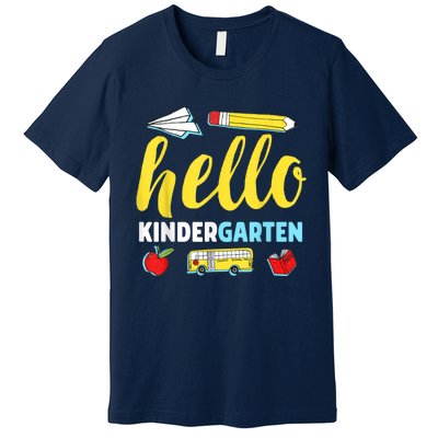 Hello Kindergarten Teacher First Day Back To School Premium T-Shirt