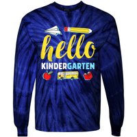 Hello Kindergarten Teacher First Day Back To School Tie-Dye Long Sleeve Shirt