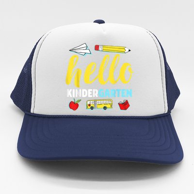 Hello Kindergarten Teacher First Day Back To School Trucker Hat