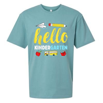 Hello Kindergarten Teacher First Day Back To School Sueded Cloud Jersey T-Shirt