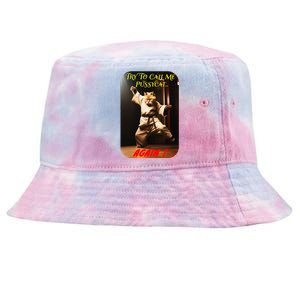 Humorous Karate Theme Ironic Cat Kung Fu Animal Funny Pet Tie-Dyed Bucket Hat