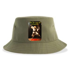 Humorous Karate Theme Ironic Cat Kung Fu Animal Funny Pet Sustainable Bucket Hat