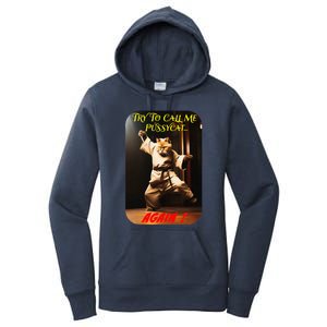 Humorous Karate Theme Ironic Cat Kung Fu Animal Funny Pet Women's Pullover Hoodie