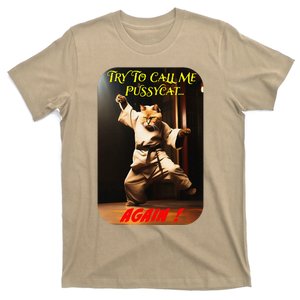 Humorous Karate Theme Ironic Cat Kung Fu Animal Funny Pet T-Shirt