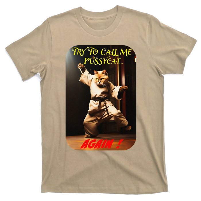 Humorous Karate Theme Ironic Cat Kung Fu Animal Funny Pet T-Shirt