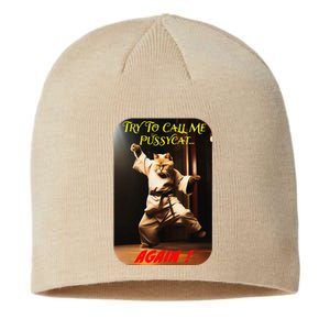 Humorous Karate Theme Ironic Cat Kung Fu Animal Funny Pet Sustainable Beanie