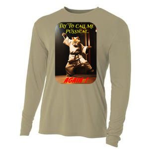 Humorous Karate Theme Ironic Cat Kung Fu Animal Funny Pet Cooling Performance Long Sleeve Crew