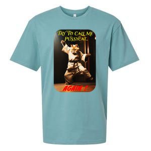 Humorous Karate Theme Ironic Cat Kung Fu Animal Funny Pet Sueded Cloud Jersey T-Shirt