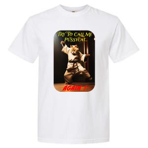 Humorous Karate Theme Ironic Cat Kung Fu Animal Funny Pet Garment-Dyed Heavyweight T-Shirt