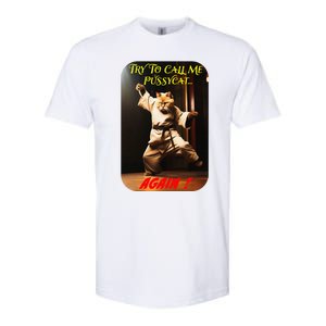 Humorous Karate Theme Ironic Cat Kung Fu Animal Funny Pet Softstyle CVC T-Shirt