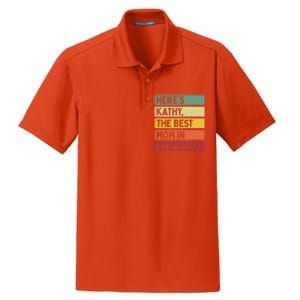 Here's Kathy The Best Mom In The World Mother's Day Retro Gift Dry Zone Grid Polo