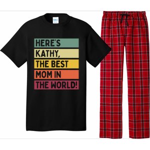 Here's Kathy The Best Mom In The World Mother's Day Retro Gift Pajama Set