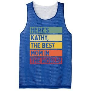 Here's Kathy The Best Mom In The World Mother's Day Retro Gift Mesh Reversible Basketball Jersey Tank