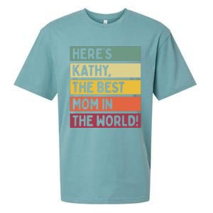 Here's Kathy The Best Mom In The World Mother's Day Retro Gift Sueded Cloud Jersey T-Shirt