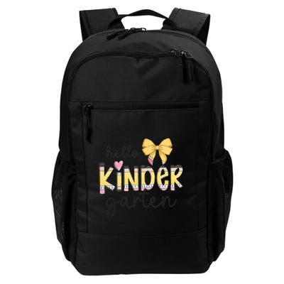 Hello Kindergarten Teacher Squad Coquette Bow Pencil School Backpack