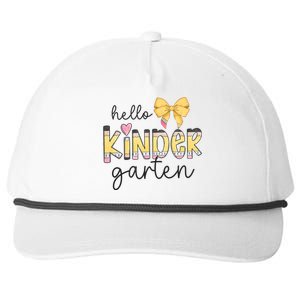 Hello Kindergarten Teacher Squad Coquette Bow Pencil School Snapback Five-Panel Rope Hat