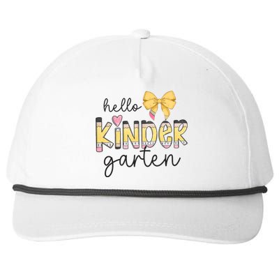 Hello Kindergarten Teacher Squad Coquette Bow Pencil School Snapback Five-Panel Rope Hat